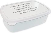 Broodtrommel Wit - Lunchbox - Brooddoos - Quotes - Spreuken - Leerkracht - Believe in yourself - 18x12x6 cm - Volwassenen