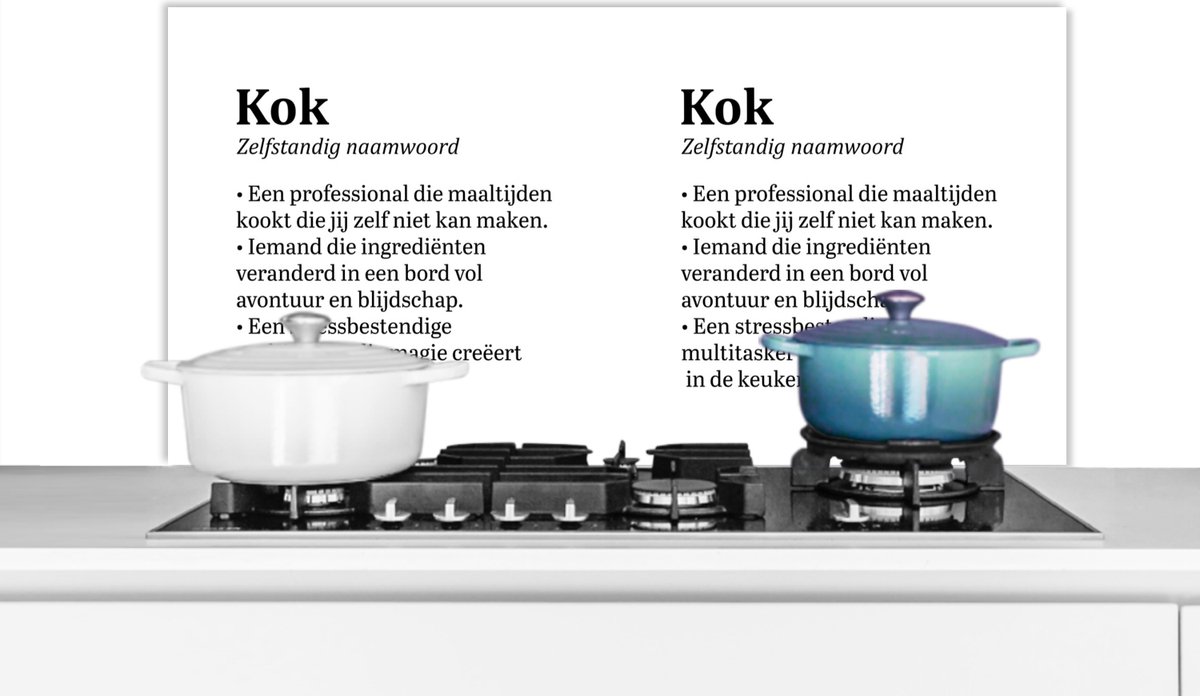KitchenYeah Spatscherm keuken 100x50 cm Kookplaat achterwand Woordenboek Koken Kok Betekenis Definitie Omschrijving Muurbeschermer Spatwand fornuis Hoogwaardig aluminium