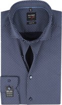 OLYMP - Overhemd Level 5 SL7 Donkerblauw - 39 - Heren - Body-fit,Slim-fit - Extra Lange Mouwlengte