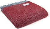 Tweedmill Plaid Visgraat Rood en Blauw (Strawberry & Petrol) - Nieuw wol - Made in the UK