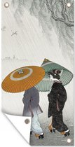 Affiche de jardin Femme - Kimono - Parasol - Japon - Vintage - 30x60 cm