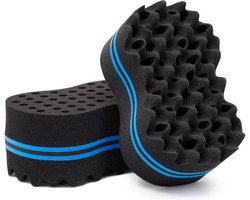 Ovale Dubbele Kanten Magic Twist Haar Borstel Spons, Spons Borstel Voor Natuurlijke Dreads, Afro Curls, Waves, and Twists
