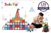 Jumbo Toys Magnetische Tegels – Magnetisch Speelgoed – Bouwset – Deluxe Set - 136-Delig – Magnetic tiles
