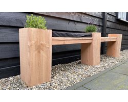 Tuinbank - met 3 plantenbakken - Douglas hout - 217,5x20x45 cm