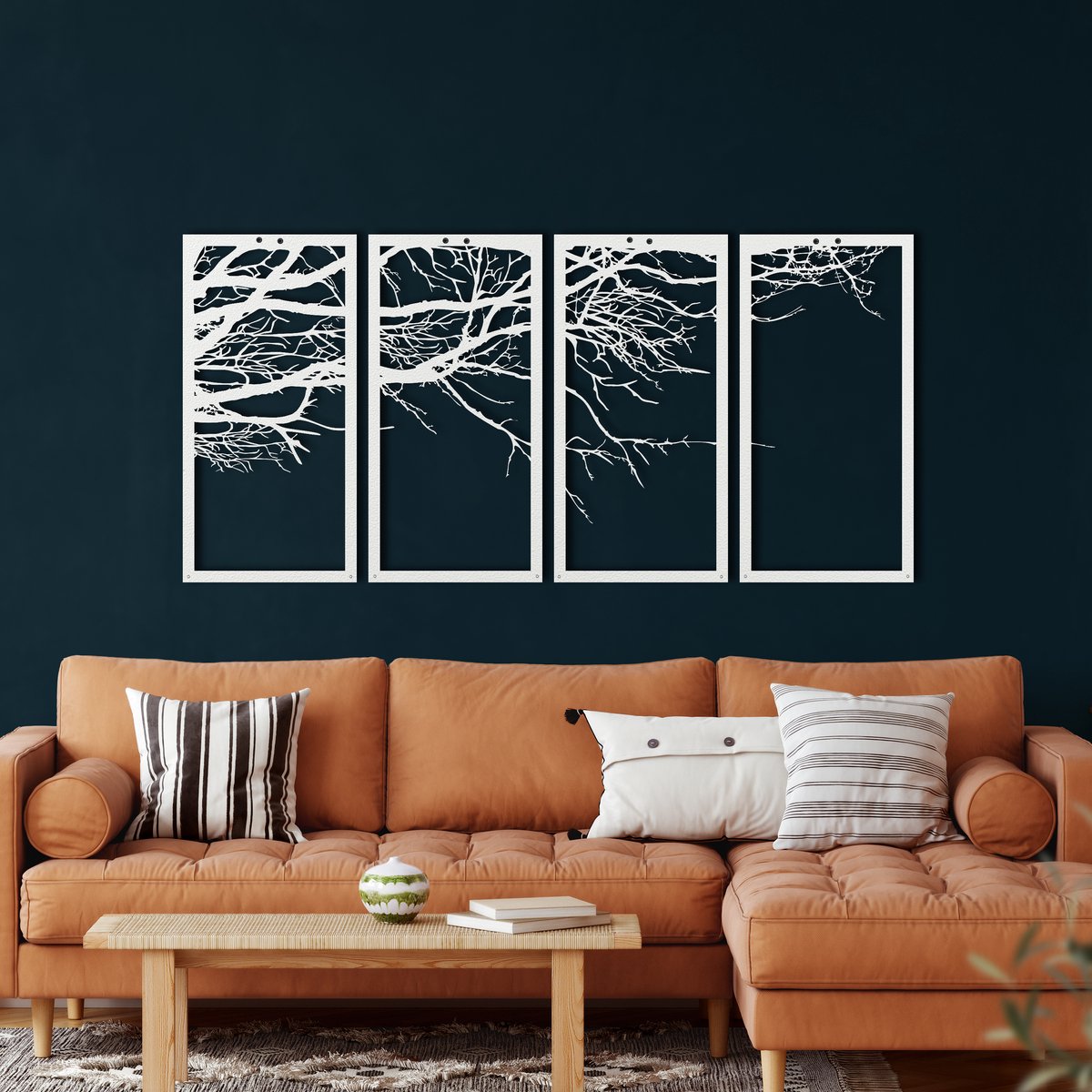 Wanddecoratie |Boom Van Leven / Tree of Life decor | Metal - Wall Art | Muurdecoratie | Woonkamer |Wit| 100x50cm