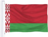 Senvi Printwear - Flag Belarus - Grote Wit-Rusland vlag - Gemaakt Van 100% Polyester - UV & Weerbestendig - Met Versterkte Mastrand - Messing Ogen - 90x150 CM - Fair Working Condit