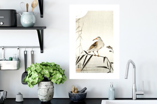 Stickers Stickers muraux - Japon - Vogel - Feuilles - Scandinave - 40x60 cm - Feuille adhésive