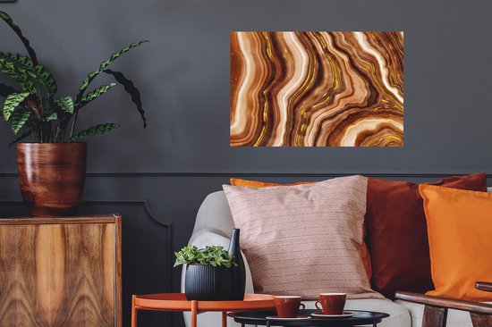 Stickers Stickers muraux - Marbre - Beige - Or - 60x40 cm - Feuille adhésive