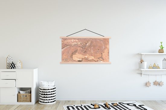 Porte-affiche avec affiche - Affiche scolaire - Galets - Granit - Rose - 120x60 cm - Lattes vierges