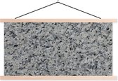 Posterhanger incl. Poster 120x60 cm - Schoolplaat - Graniet - Keien - Grijs - Textielposter - Blanke latten