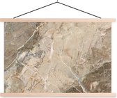 Posterhanger incl. Poster 120x80 cm - Schoolplaat - Graniet - Grijs - Wit - Textielposter - Blanke latten