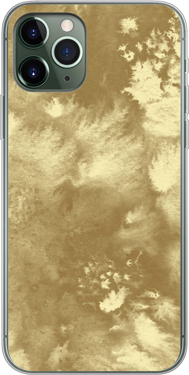 Telefoonhoesje Geschikt voor iPhone 11 Pro hoesje - Goud - Verf - Abstract - Siliconen Telefoonhoesje Telefoonhoesje
