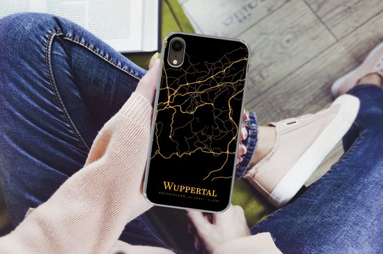 Coque pour iPhone XR - Wuppertal - Carte - Or - Coque de téléphone en Siliconen