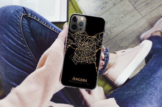 Coque iPhone 13 Pro - Angers - Carte - Or - Coque de téléphone en Siliconen
