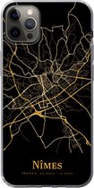 Geschikt voor iPhone 13 Pro Max hoesje - Nîmes - Kaart - Goud - Siliconen Telefoonhoesje