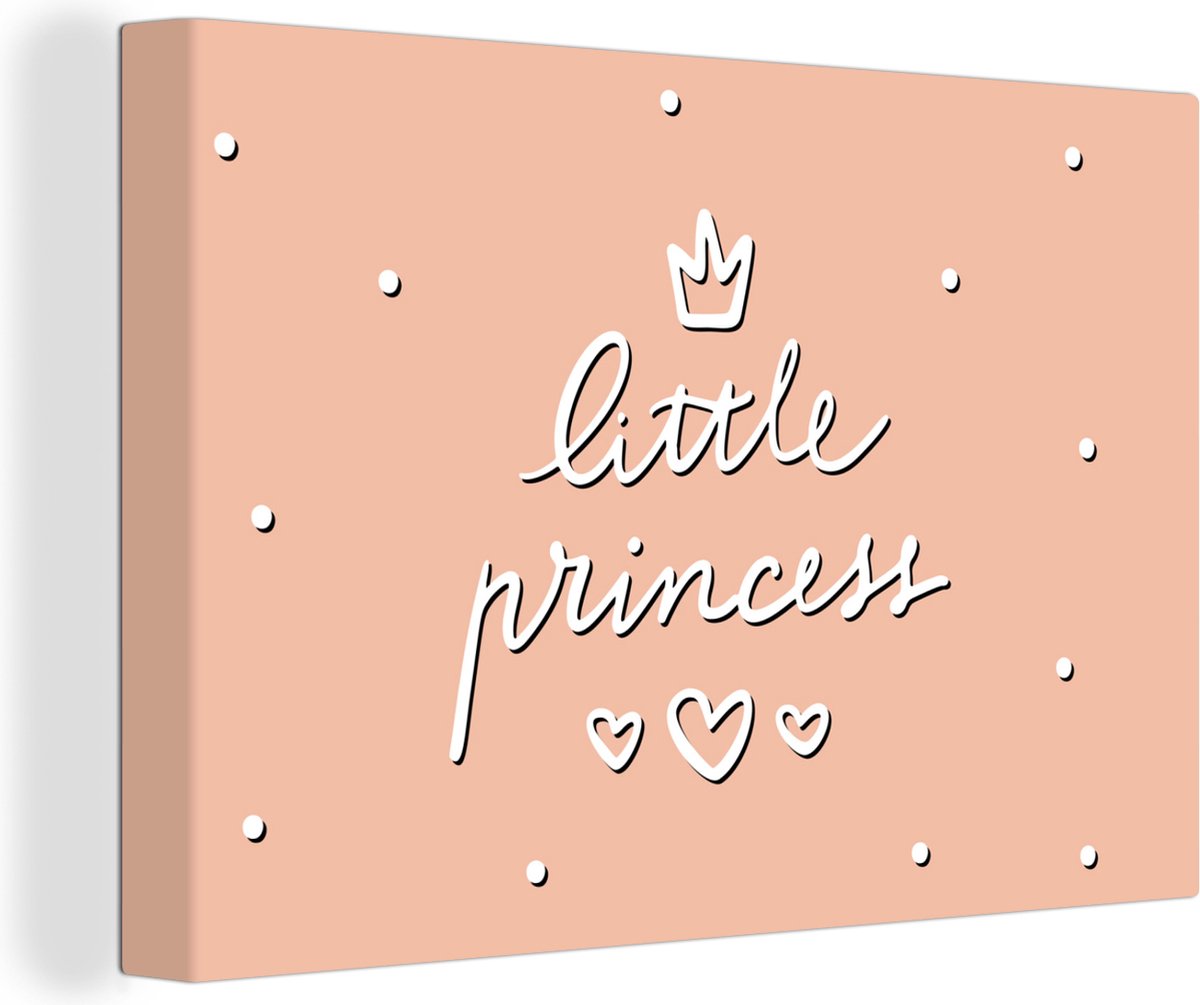 Canvas Schilderij Quotes - Little princes - Spreuken - Kinderen - Kids - Baby - Meiden - 120x80 cm - Wanddecoratie