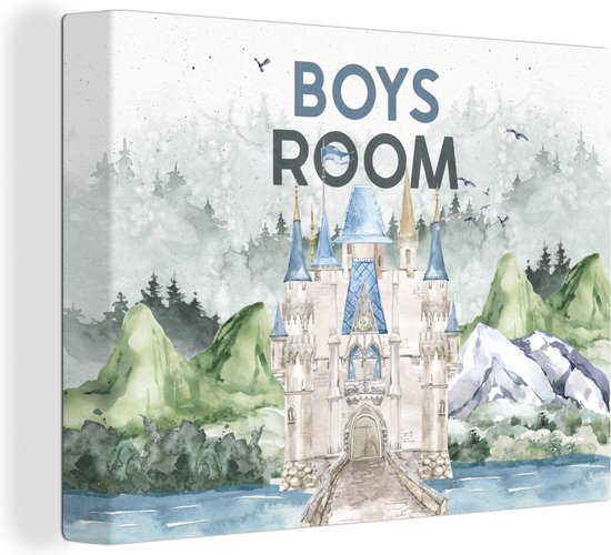 Canvas Schilderij Quotes - Boys room - Spreuken - Kinderen - Kids - Baby - Jongens - Boys - 120x90 cm - Wanddecoratie
