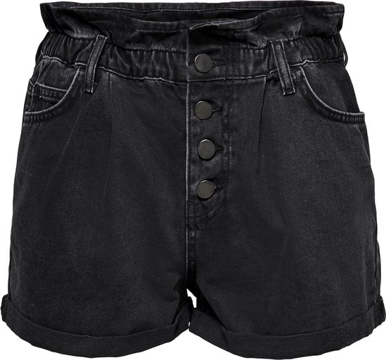 Only ONLCUBA PAPERBAG SHORTS - Noir Denim Noir