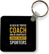 Sleutelhanger - Uitdeelcadeautjes - Spreuken - Coach - Sport - Geel - Plastic