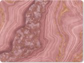 Muismat Groot - Marmer - Roze - Patronen - 40x30 cm - Mousepad - Muismat