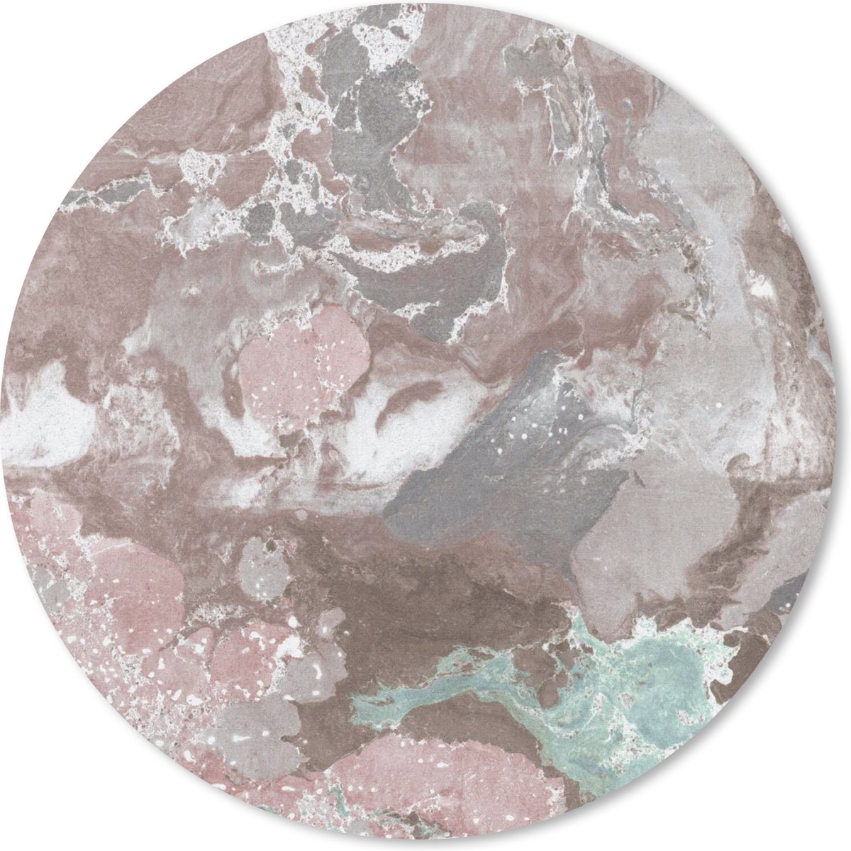 Muismat rond 40x40 cm - Mousepad Rood - Graniet print - Keien - Ronde muismatten