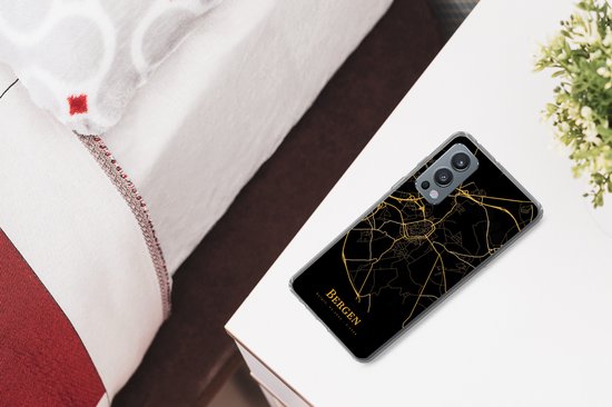 Coque OnePlus Nord 2 5G - Montagnes - Carte - Or - Coque de téléphone en Siliconen