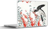 Laptop sticker - 14 inch - Vogel - Bes - Japans - 32x5x23x5cm - Laptopstickers - Laptop skin - Cover