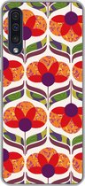 Geschikt voor Samsung Galaxy A50 hoesje - Retro - Flower Power - Vintage - Kleuren - Siliconen Telefoonhoesje