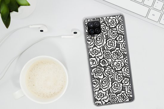 Coque Samsung Galaxy A12 - Meiden - Roses - Motifs - Fille - Kids - Enfants - Enfant - Coque de téléphone en Siliconen