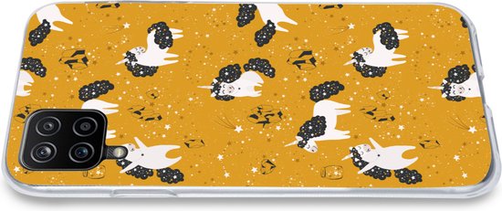 Coque Samsung Galaxy A12 - Filles - Unicorn - Étoiles - Motifs - Fille - Kids - Enfants - Enfant - Coque de téléphone en Siliconen