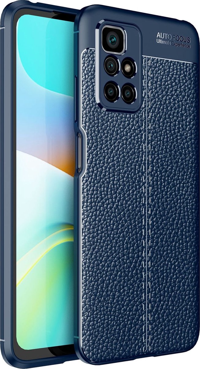 Mobigear Hoesje geschikt voor Xiaomi Redmi 10 4G Telefoonhoesje Flexibel TPU | Mobigear Luxury Backcover | Redmi 10 4G Case | Back Cover - Blauw