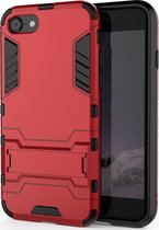 Mobigear Hoesje geschikt voor Apple iPhone SE (2020) Telefoonhoesje Hardcase | Mobigear Armor Stand Backcover Shockproof met Standaard | Schokbestendig iPhone SE (2020) Telefoonhoesje | Anti Shock Proof - Rood