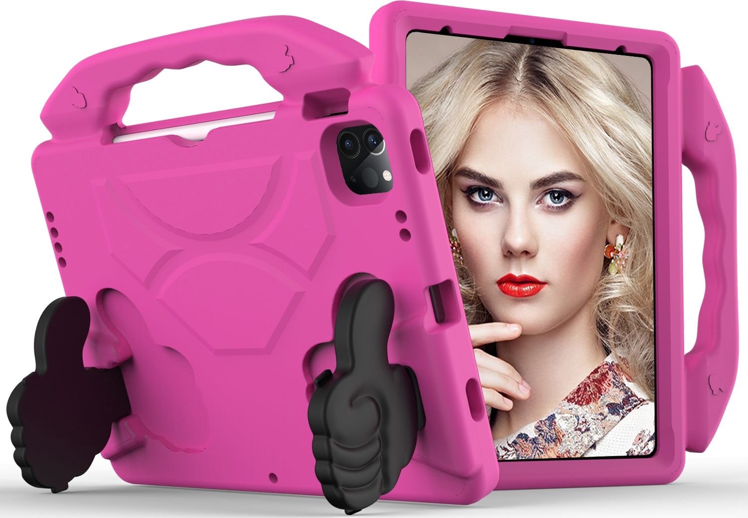 Mobigear Thumbs Up Tablethoes geschikt voor Apple iPad Pro 11 (2021) Kinder Tablethoes met Handvat - Roze