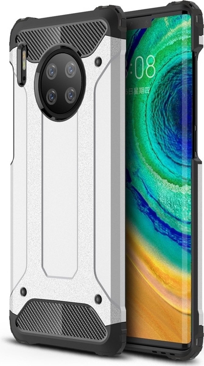 Mobigear Hoesje geschikt voor Huawei Mate 30 Pro Telefoonhoesje Hardcase | Mobigear Outdoor Backcover Shockproof | Schokbestendig Mate 30 Pro Telefoonhoesje | Anti Shock Proof - Zilver