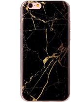 Mobigear Hoesje geschikt voor Apple iPhone 6s Telefoonhoesje Flexibel TPU | Mobigear Marble Backcover | iPhone 6s Case | Back Cover - Zwart