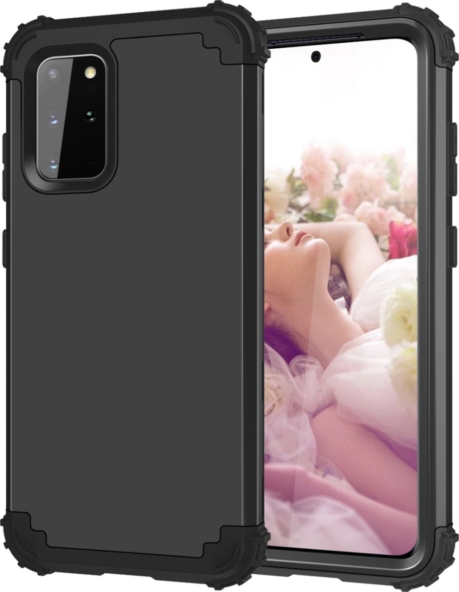 Mobigear Hoesje geschikt voor Samsung Galaxy S20 Plus Telefoonhoesje Hardcase | Mobigear Ultra Tough Backcover Shockproof | Schokbestendig Galaxy S20 Plus Telefoonhoesje | Anti Shock Proof - Zwart