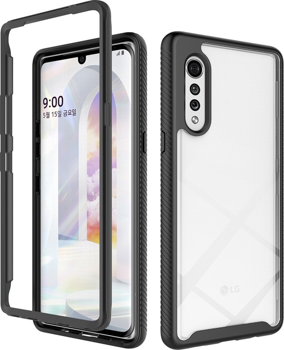 Mobigear Hoesje geschikt voor LG Velvet Telefoonhoesje Hardcase | Mobigear Two-Layer Backcover Shockproof | Schokbestendig Velvet Telefoonhoesje | Anti Shock Proof - Zwart