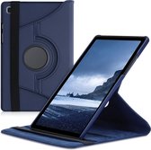 Revolving Samsung Tab A7 Case - Tab A7 10.4 (2020) Case Dark Blauw - Coque pour Samsung Galaxy Tab A7 10.4 (2020) - SM-T500 Eco- Cuir - Protection intégrale jusqu'à 2 mètres