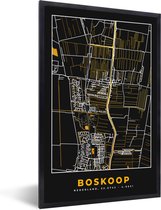 Fotolijst incl. Poster - Boskoop - Plattegrond - Goud - Kaart - Stadskaart - 20x30 cm - Posterlijst