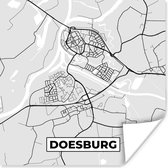 Affiche Doesburg - Pays- Nederland - Carte - Plan d'étage - Plan de la ville - Zwart Wit - 50x50 cm