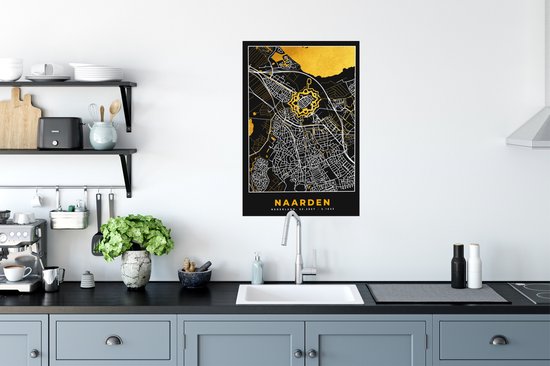 Affiche Naarden - Carte - Plan de la ville - Plan - Or - 60x90 cm