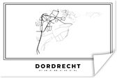 Poster Nederland – Dordrecht – Stadskaart – Kaart – Zwart Wit – Plattegrond - 30x20 cm