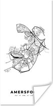 Affiche Carte - Amersfoort - Zwart Wit - Plan de la ville - Pays- Nederland - Carte - 80x160 cm
