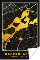 Poster Kaart - Plattegrond - Stadskaart - Kagerplassen - Gold - 40x60 cm