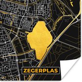 Poster Map - Carte - Plan de la ville - Nederland - Zegerplas - Or - 50x50 cm