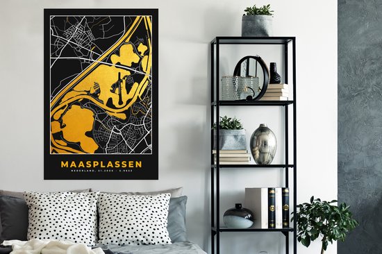 Poster Map - Carte - Plan de la ville - Pays Nederland - Maasplassen - 80x120 cm