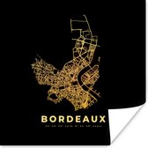 Poster Frankrijk – Stadskaart - Kaart – Plattegrond – Bordeaux - 100x100 cm XXL