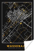 Affiche Wassenaar - Black and Gold et Or - Plan de la ville - Plan - Carte - 60x90 cm