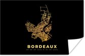 Poster Plattegrond – Bordeaux - Frankrijk - Goud – Stadskaart - Kaart - 120x80 cm