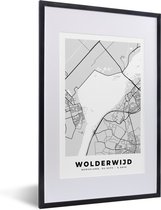 Fotolijst incl. Poster - Stadskaart - Wolderwijd - Kaart - Nederland - Plattegrond - 40x60 cm - Posterlijst